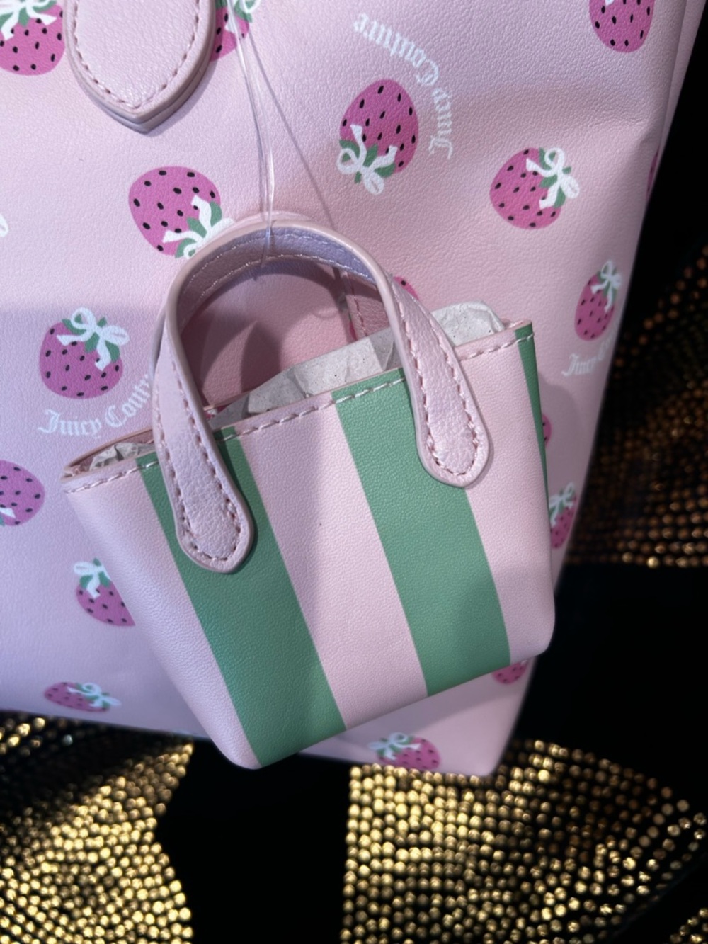 Juicy Couture Pink Strawberry Print Tote - Picture 6 of 9